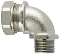 166-31606-pcs32-90fmc-m32-npbpa6-ml HellermannTyton 90° Elbow, Conduit Fitting, 32mm Nominal Size, M32, Brass, PA 6, Silver IP65 rating