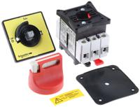 vcf02 3 Pole Panel Mount Non Fused Isolator Switch, 12 A, 7.5 kW, IP20, IP65