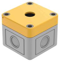 84-910 EAO Grey/Yellow Plastic 84 Push Button Enclosure - 1 Hole 22.5mm Diameter