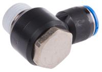 qslv-12-12 Festo QS Series Elbow Threaded Adaptor, R 1/2 Male to Push In 12 mm, Threaded-to-Tube Connection Style, 153095