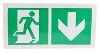813-4524 Vinyl Emergency Exit Down,  With Pictogram Only, Non-Illuminated Emergency Exit Sign