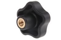 69953 Elesa  Black Multiple Lobes Clamping Knob, M8, Threaded Hole