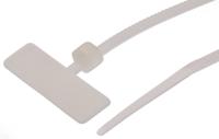 811-1785 RS PRO Cable Tie, 111mm x 2.6 mm, Natural Nylon, Pk-100
