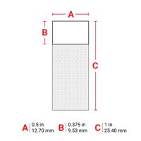 m4-47-427 Brady B-427 on Black on White, Transparent Label, 12.70 mm Width, 12.70mm Label Width
