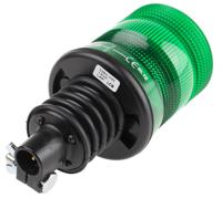 907-6015 RS PRO Green Flashing Beacon, 10 → 100 V dc, Flexi DIN Mount, LED Bulb, IP56