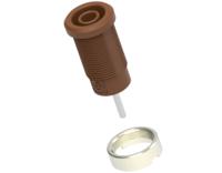 3267-i-bn Electro PJP Brown Female Banana Socket, 4 mm Connector, Pin Termination, 36A, 1kV, Nickel Plating