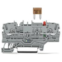 2002-19811000-435 WAGO 2002-1981/1000-435 TOPJOB S Series Grey, 2.5mm², 1-Level, Push In Termination, Fused