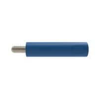 rs-bu-2240-s-ni-bl Schutzinger Blue Female Banana Connector, 4 mm Connector, M3 Thread Termination, 32A, 1kV, Nickel Plating