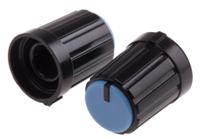 467-5939 RS PRO 13.3mm Black Potentiometer Knob for 6mm Shaft Splined