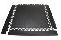 tls010001e Coba Europe Black Industrial Floor Tile Recycled PVC Workfloor, Studded Finish 500mm x 500mm x 5mm