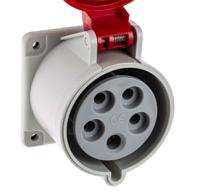 4233267 Scame IP44 Red Panel Mount 3P + N + E Industrial Power Socket, Rated At 32A, 415 V