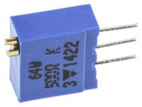 m64w501kb40 Vishay 64W Series 19 (Electrical), 22 (Mechanical)-Turn Through Hole Trimmer Resistor with Pin Terminations, 500Ω ±10%
