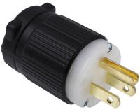 860-6738 RS PRO USA Mains Plug, 15A Black, Cable Mount Nylon Cage Clamp, 125 V