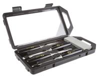 t1180 CK 4 Piece Chrome Vanadium Steel Wood Chisel Set, 6.0 mm, 13.0 mm, 19 mm, 25 mm Blade Width