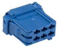 6-968970-1 TE Connectivity, AMP MCP 2.8 Automotive Connector Socket Blue 6 Way