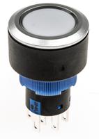 175-8321 RS PRO Illuminated Push Button Switch, Momentary, Panel Mount, 22.2mm Cutout, DPDT, Blue LED, 250V ac, IP65