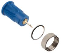 233000-23 Staubli Blue Female Banana Socket, 4 mm Connector, Tab Termination, 24A, 1000V, Gold Plating