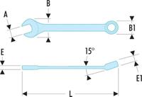 4022la Facom 40.LA Series Combination Spanner, 22mm, Metric, Double Ended, 368 mm Overall