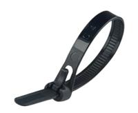 cblts-rlsblk200mm E-Pro Black Releasable Cable Tie 200mm x 7.5mm