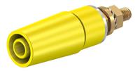 233050-24 Staubli Yellow Female Banana Socket, 4 mm Connector, Bolt Termination, 32A, 600V, Gold Plating