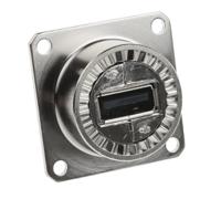 usbf-21-n-scc Amphenol Socapex Straight, Panel Mount, Socket- Single Port Type A 2.0 IP54 USB Connector