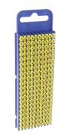 561-02101-wic2-0-9-pa66-ye HellermannTyton WIC2 Snap On Cable Markers, Yellow, Pre-printed "0 → 9", 2.8 → 3.8mm Cable, 561-02101