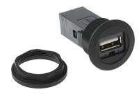09454521903 HARTING Straight, Panel Mount, Socket- Single Port Type A to A 2.0 USB Connector