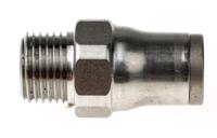 3805-06-11 Legris LF3800 Series Straight Threaded Adaptor, NPT 1/8 Male to Push In 6 mm, Threaded-to-Tube Connection Style