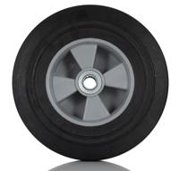 183-0090 RS PRO Black Rubber Corrosion Resistant Trolley Wheel, 600kg