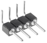 800-80-004-20-001101 Preci-Dip 800 Series Right Angle Through Hole Pin Header, 4 Contact(s), 2.54 mm Pitch, 1 Row, Unshrouded