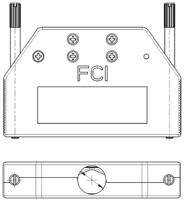 8655mh3712lf Amphenol Communications Solutions 8655MH Series Die Cast Zinc D Sub Backshell, 37 Way, Strain Relief