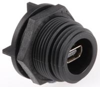 px0458 Bulgin Straight, Through Hole, Socket Type Micro AB 2.0 IP68 USB Connector
