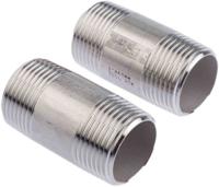 499-3265 RS PRO Stainless Steel Pipe Fitting, Straight Circular Barrel Nipple, Male R 1in x Male R 1in