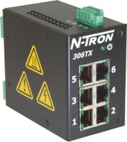 306tx N-Tron TX Series DIN Rail Mount Ethernet Switch, 6 RJ45 Ports, 10/100Mbit/s Transmission, 10 → 30V dc