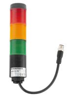 69821075 Werma Kompakt Series Red/Green/Yellow Signal Tower, 3 Lights, 24 V, Base Mount