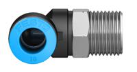 qsl-38-10 Festo QS Series Elbow Threaded Adaptor, R 3/8 Male to Push In 10 mm, Threaded-to-Tube Connection Style, 153052
