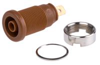 972355105 Hirschmann Test & Measurement Brown Female Banana Socket, 4 mm Connector, Tab Termination, 25A, 1000V ac/dc, Gold