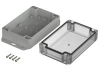 07715106-xm-151006-g-wl-7035 Bopla Euromas X Series Light Grey Polycarbonate Enclosure, IP66, IP68, IK07, Flanged, Clear Lid, 150 x 100 x 60mm