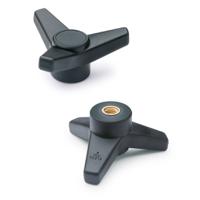 65675 Elesa  Black Glass Fibre Reinforced Polyamide Knob, M10, Threaded Hole