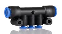 km11-04-08-6 SMC KM 6 Outlet Pneumatic Manifold Fitting Push In 8 mm Push In 4 mm