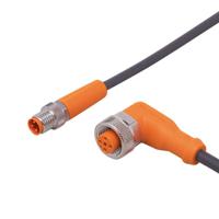 evc410 ifm electronic Male 3 way M8 to Female 5 way M12 Communication Cable, 10 m