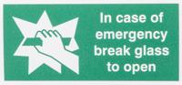 146-409 RS PRO Vinyl Polyester Sign In Case Of Emergency Break Sign With English Text