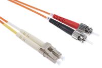 536-7358 RS PRO LC to ST Duplex Multi Mode OM1 Fibre Optic Cable, 62.5/125μm, Orange, 2m