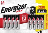 7638900437744 Energizer MAX Alkaline, Zinc Manganese Dioxide AA Batteries 1.5V