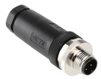 t4111002041-000 TE Connectivity Circular Connector, 4 Contacts, Cable, M12 Connector, Plug, Male, IP67, T411 Series