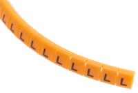 812-1310 RS PRO Snap On Cable Markers, Black on Orange, Pre-printed "L", 3 → 3.4mm Cable