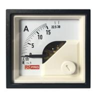 186-2423 RS PRO Analogue Panel Ammeter 30 (Input)A AC, 45mm x 45mm, 1 % Moving Iron