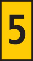 561-01654-wic1-5-pa66-ye HellermannTyton WIC Snap On Cable Markers, Yellow, Pre-printed "5", 2 → 2.8mm Cable, for Cables and Wires,