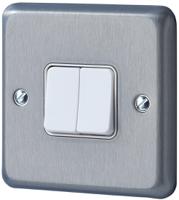 k4672brc MK Electric Rocker Light Switch, 2 Way, 2 Gang, Albany Plus