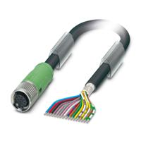 1430284 Phoenix Contact Female 17 way M12 to 17 way Unterminated Sensor Actuator Cable, 1.5 m